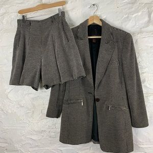 90s Long Jacket and Shorts Chenille Set